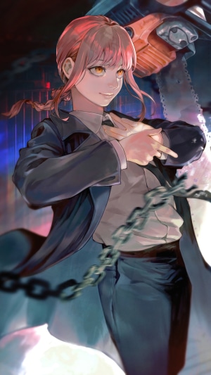 Makima from Chainsaw Man with chains