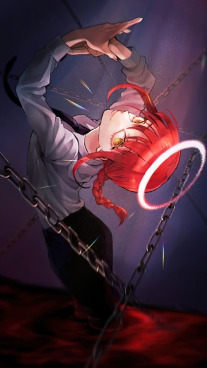 Makima from Chainsaw Man with chains