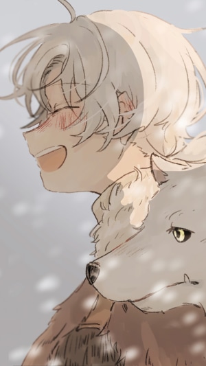 Fushi and wolf from To Your Eternity