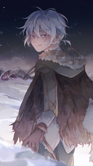Fushi from To Your Eternity in a snowy landscape