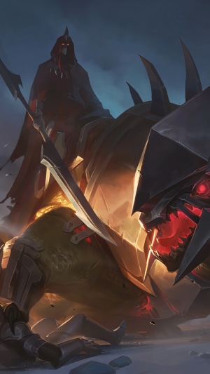 Kled from League of Legends riding Skaarl