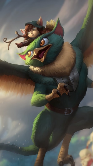 Gnar and his companion from Legends of Runeterra