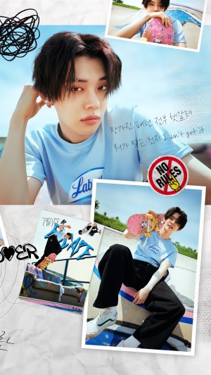Yeonjun from TXT with skateboards