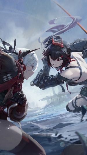 Lucia from Punishing Gray Raven in battle
