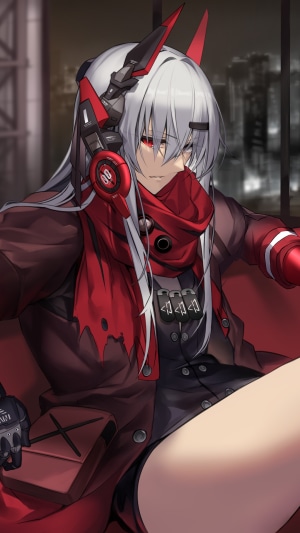 Lucia from Punishing Gray Raven in Red Outfit