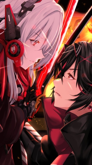 Lucia and Kamui from Punishing Gray Raven