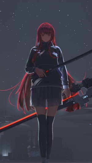 Kamui from Punishing Gray Raven holding a weapon