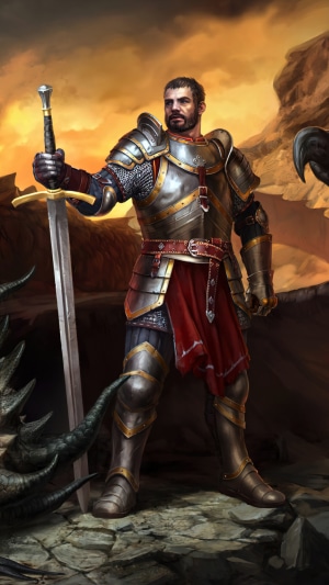 Knight with sword from King's Bounty II