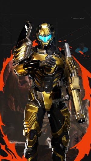 Soldier in gold armor from Splitgate