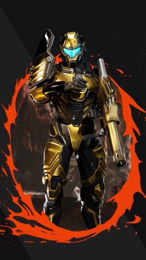 Golden Soldier with Rifle in Splitgate