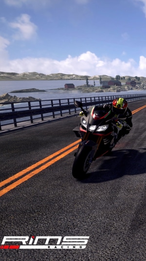 Motorcycle racing in Rims Racing video game