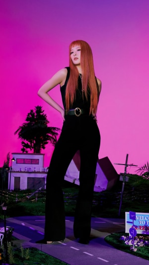 Seulgi from Red Velvet in a black outfit