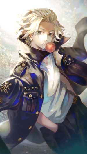 Manjiro Sano from Tokyo Revengers with lollipop