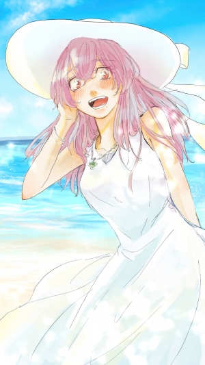 Hinata Tachibana from Tokyo Revengers at the beach