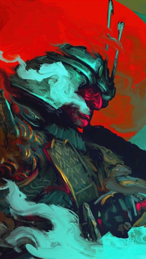 Digital art of a fantasy samurai warrior