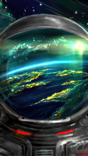 Astronaut viewing Earth from space