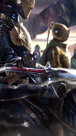Fantasy Knights in Armor with Weapons