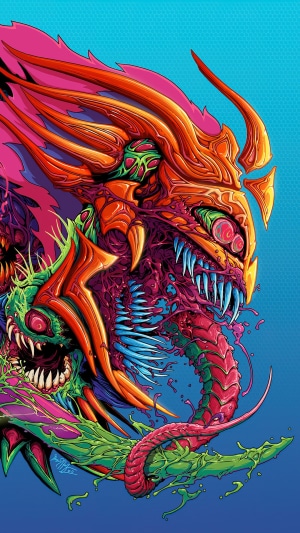 Abstract digital art of a monstrous creature