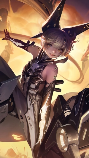 Anime girl with futuristic armor and helmet