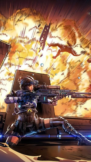 Sniper aiming during an explosion in Call of Duty Mobile