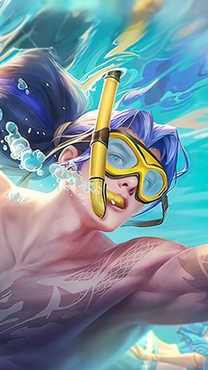 Zilong from Mobile Legends underwater