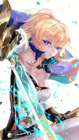 Jean from Genshin Impact with a sword