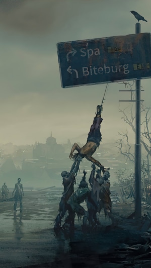 Dying Light 2 Stay Human zombies and signpost