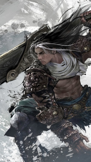 Naraka Bladepoint character with large sword