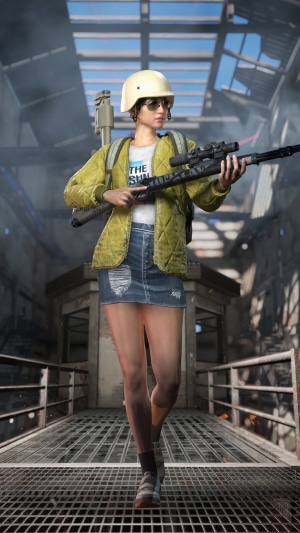 Player from PUBG holding a sniper rifle