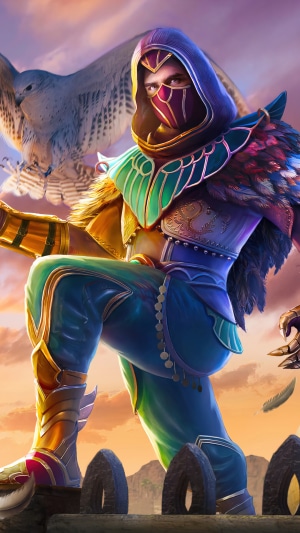 Character with falcon from PUBG Mobile