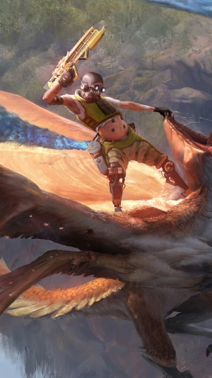Octane from Apex Legends riding a creature