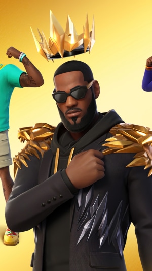 LeBron James from Fortnite with Golden Crown