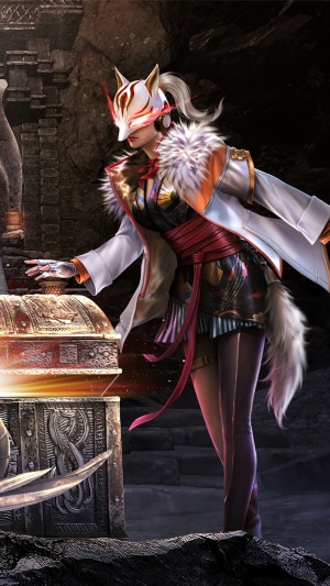 Woman in fox mask from Garena Free Fire