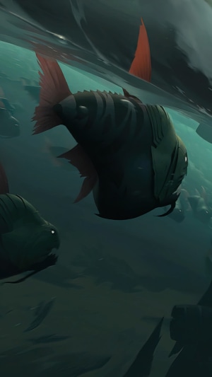 Fish swimming in dark water, Legends of Runeterra