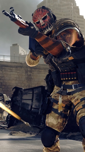 Call of Duty Warzone soldier with mask and rifle