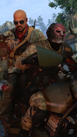 Two men on a motorcycle in Call of Duty