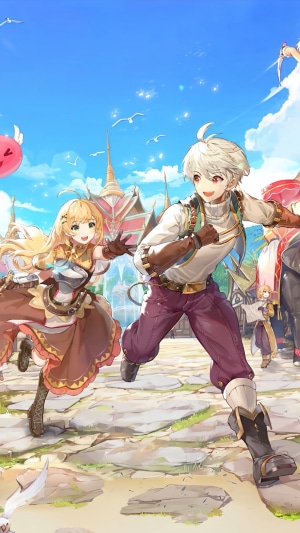 Ragnarok X: Next Generation characters running in a town
