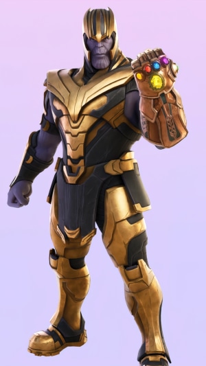 Thanos from Fortnite with Infinity Gauntlet
