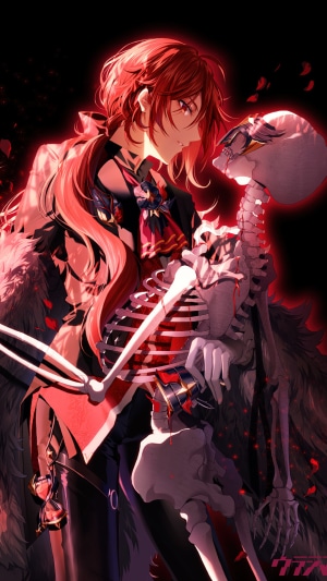 Anime character with skeleton from Genshin Impact