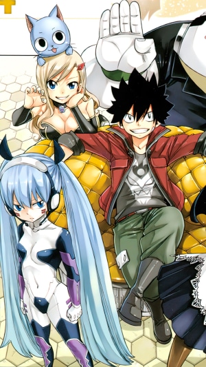 Edens Zero characters on a couch