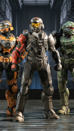 Three Spartans from Halo Infinite in armor