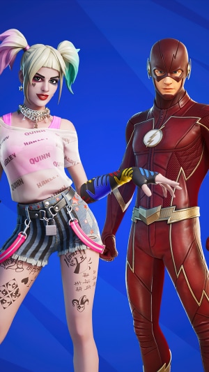 Harley Quinn and The Flash from Fortnite