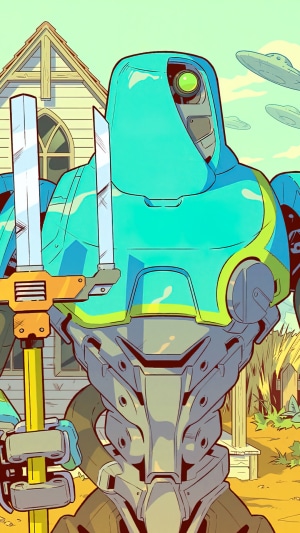 Robot with sword in Fortnite