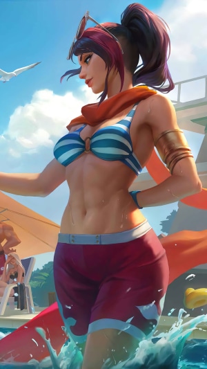 Fiora from League of Legends in a Pool Party skin