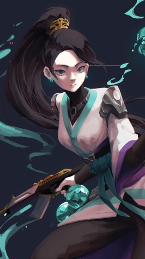 Sage from Valorant holding a weapon