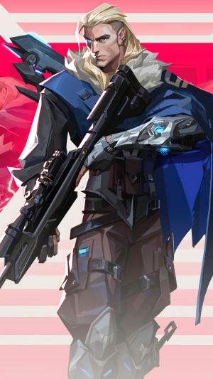 Sova from Valorant holding a rifle