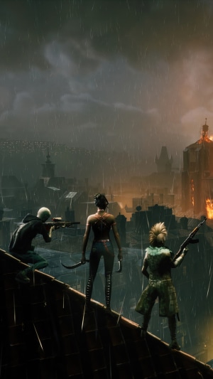 Vampire: The Masquerade - Bloodhunt characters on a rooftop
