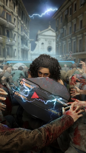 Woman with shield in World War Z: Aftermath