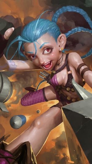 Jinx from League of Legends with rockets