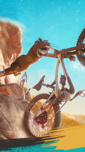Riders Republic mountain biker in desert